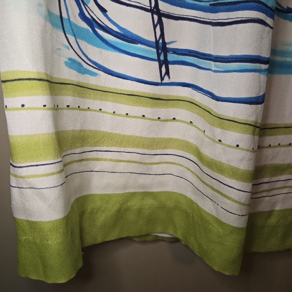 Valerie Stevens Women's Pleated Print Skirt 100% Silk Multicolor SIZE 16 Lined - Picture 3 of 16